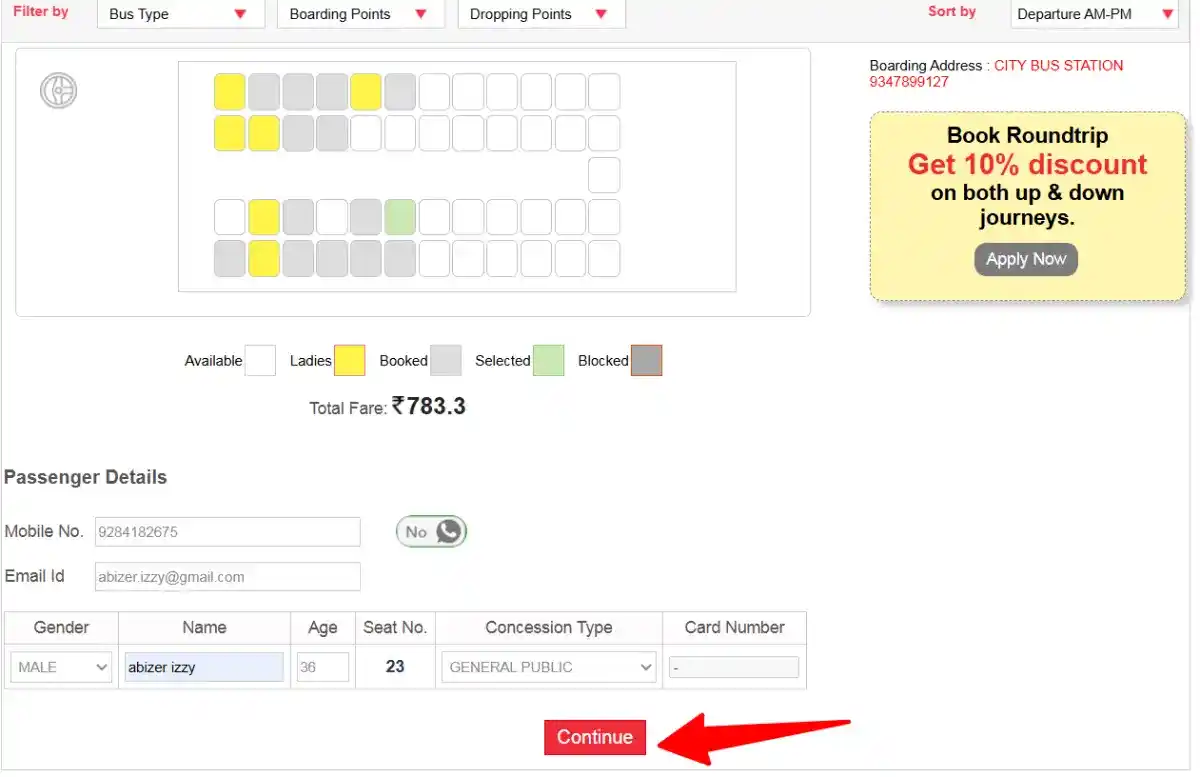 apsrtc checkout apsrtc checkout