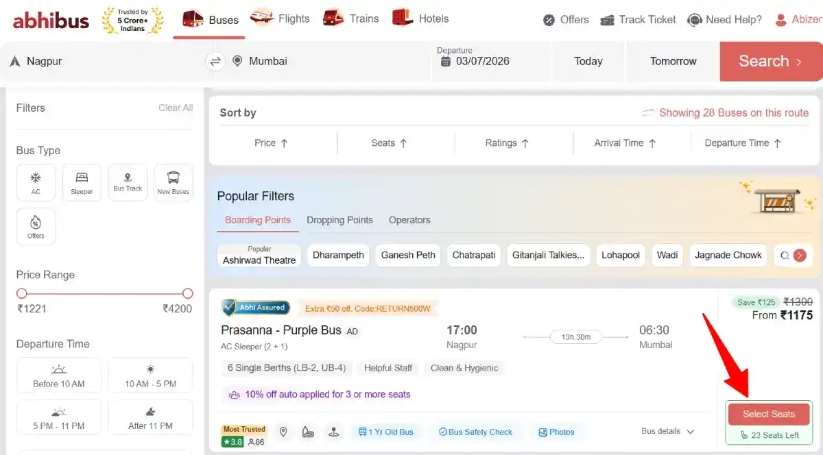 abhibus bus booking steps abhibus bus booking
